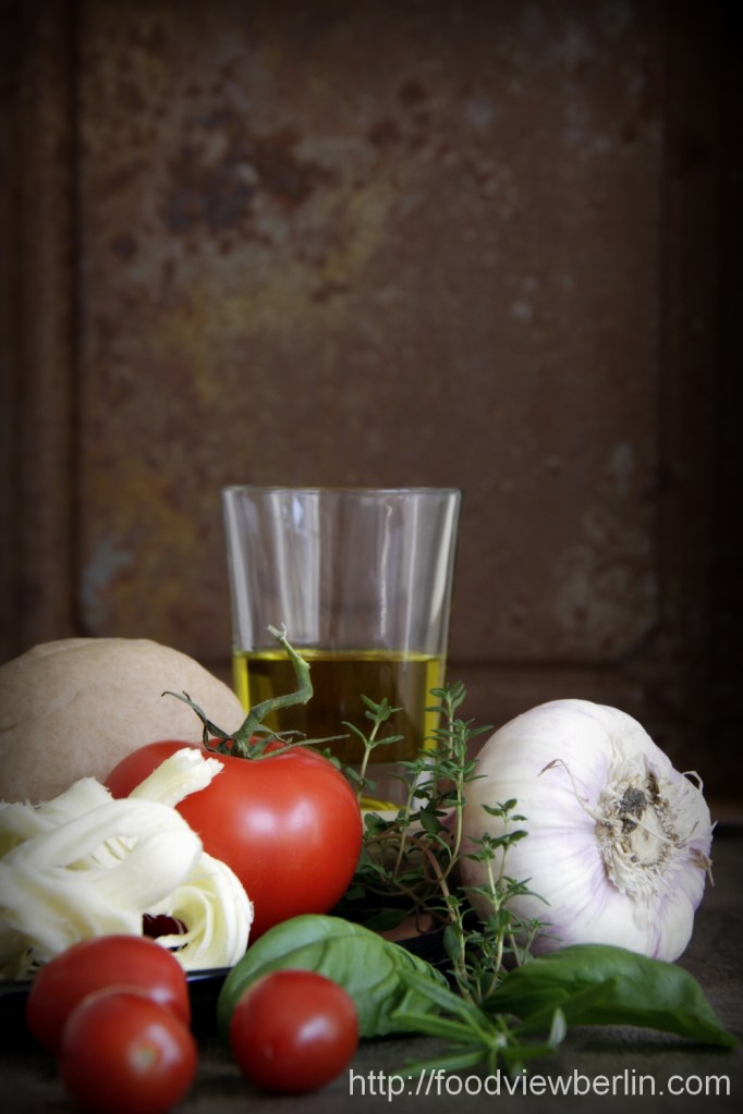 Ingredients for summer tarte flambée