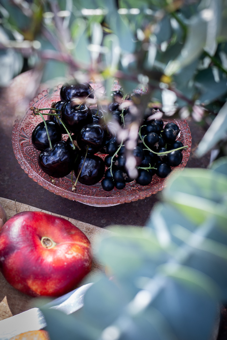 summer, breakfast, garden, cherries